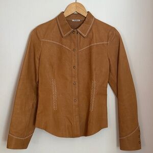 Vintage Miu Miu Leather Snap Pearl Jacket